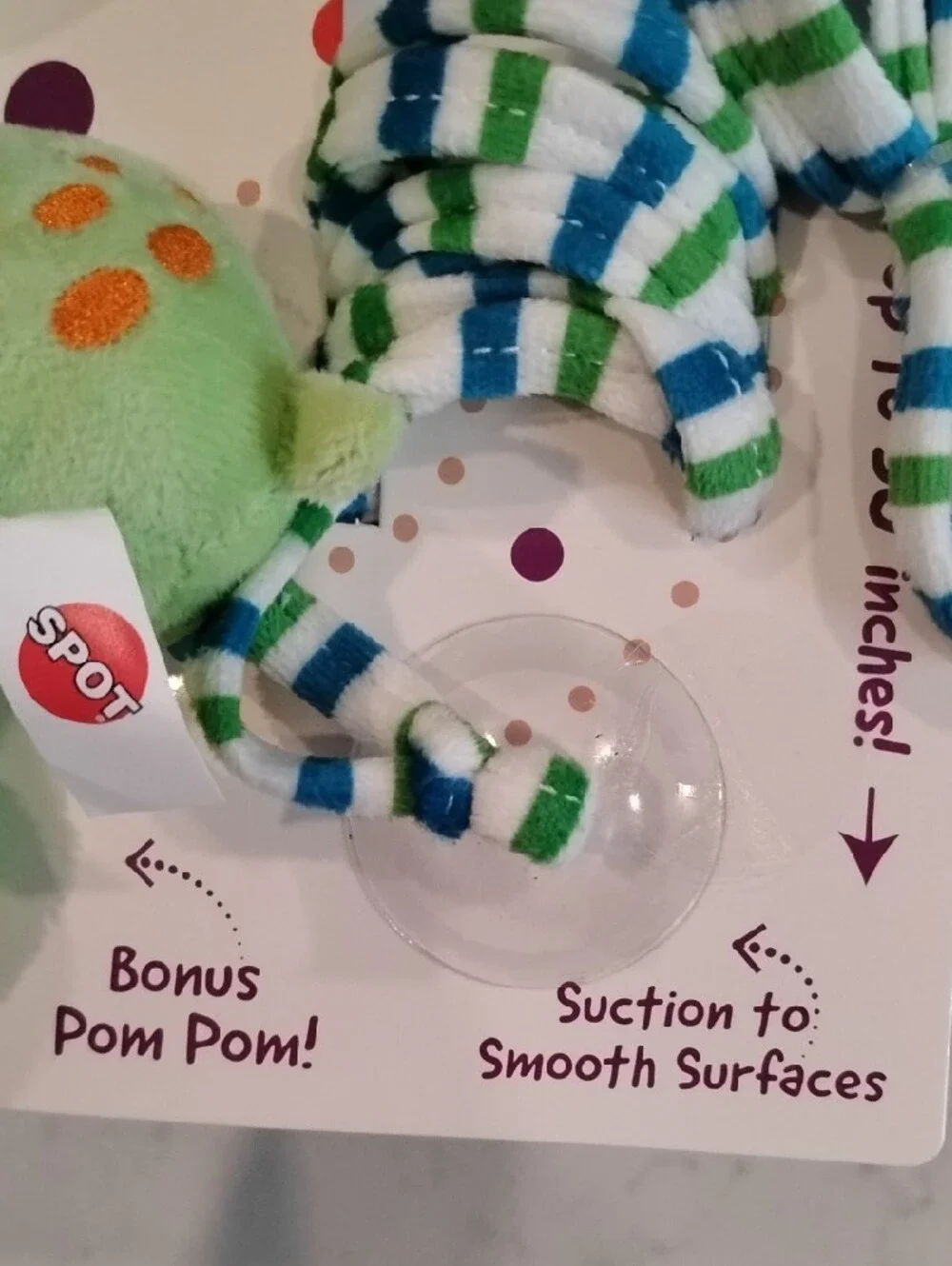 SPOT Plush Dinosaur Cat Teaser Toy with Pom Pom